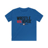 Wrestle Win Repeat Youth Wrestling T-Shirt